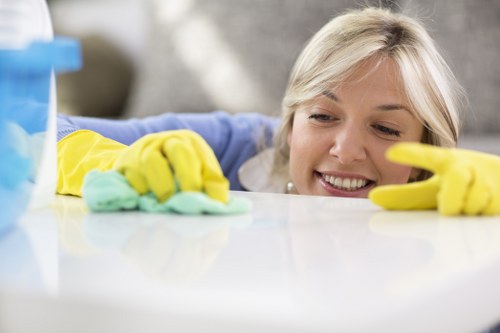 Local deep cleaning team working in a Wandsworth apartment