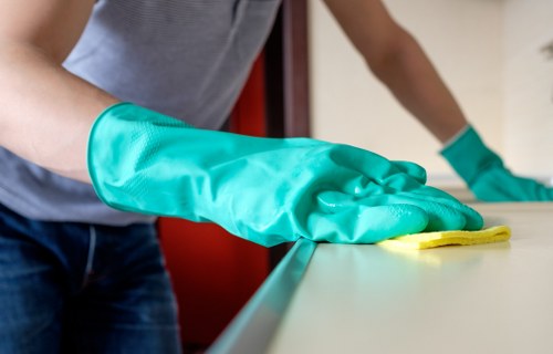 Local cleaner preparing a guest-ready flat in Wandsworth