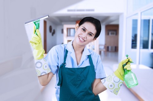 End of tenancy Wandsworth cleaner preparing a property