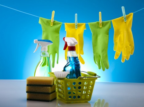 Cleaner maintaining a kitchen in a Wandsworth property