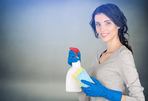 Cleaning equipment and waste handling for a service visit